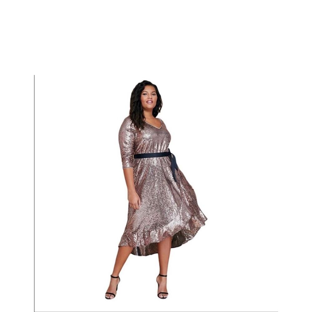 Lane Bryant Rose Gold Sequin Dress 22/24